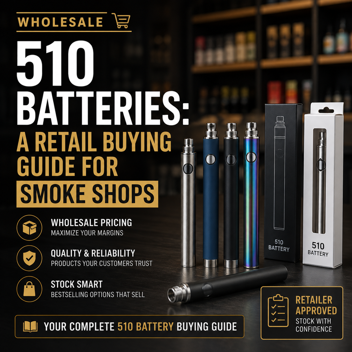 Wholesale 510 Batteries: A Retail Buying Guide for Smoke Shops