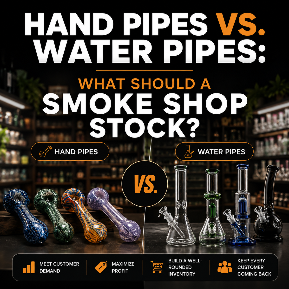 Hand Pipes vs. Water Pipes: What Should a Smoke Shop Stock?