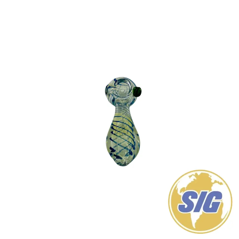 Blue Criss Cross Hand Pipe |REF: HP 189|