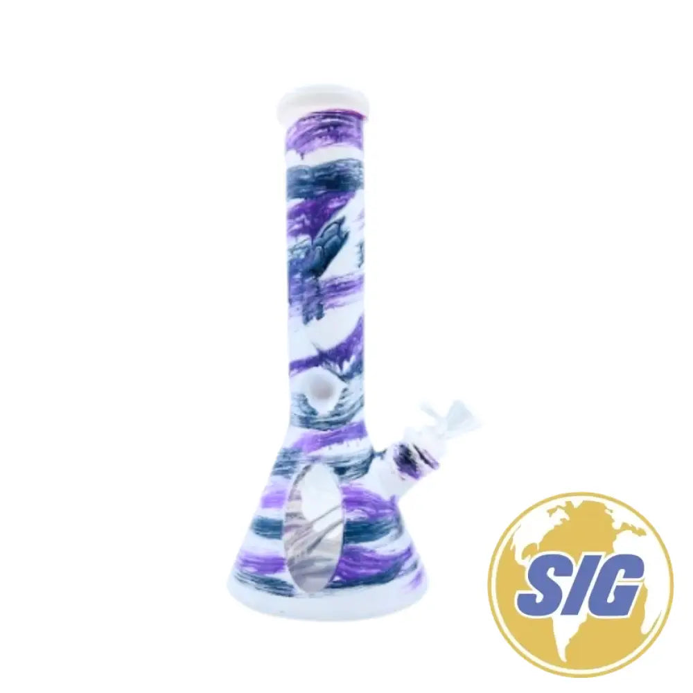 Camo Pattern Beaker Water Pipe |REF: RG 245| - Purple