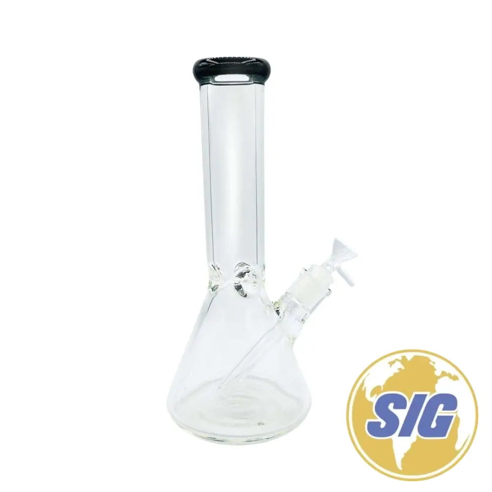 Classic Clear Water Pipe - Beaker / 12’’ / Black