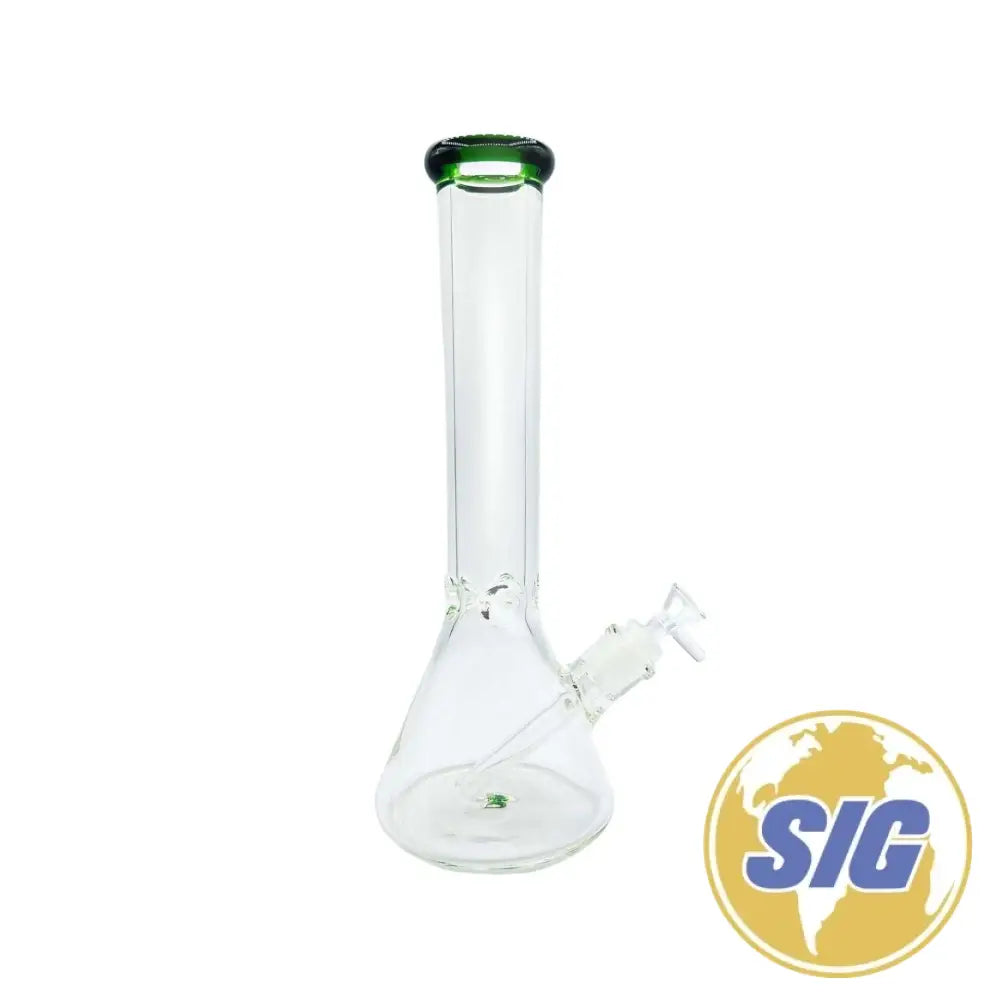 Classic Clear Water Pipe - Beaker / 14’’ / Green
