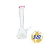 Classic Clear Water Pipe - Beaker / 14’’ / Milky Blue