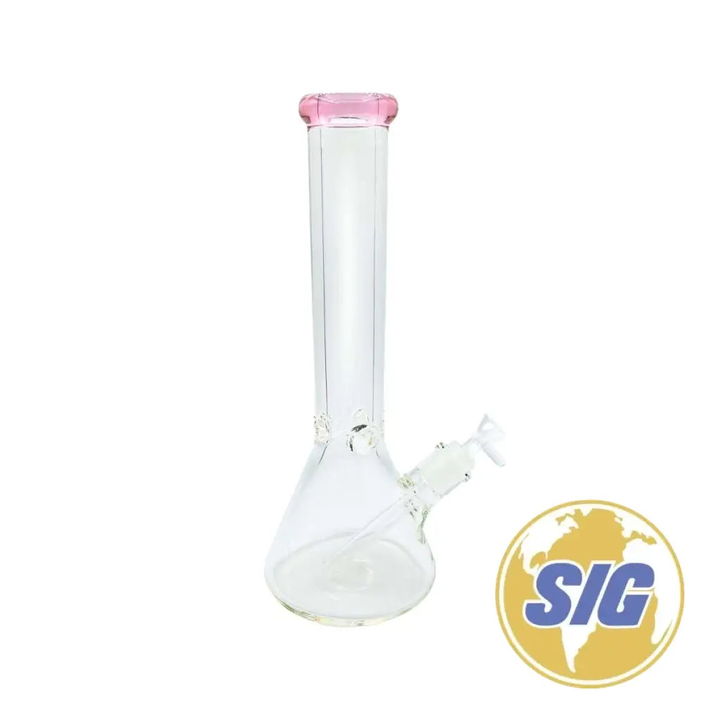 Classic Clear Water Pipe - Beaker / 14’’ / Milky Blue