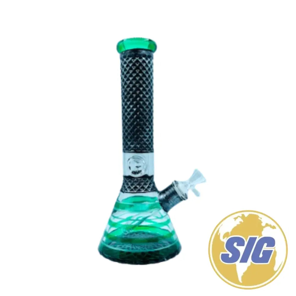 Colored Accents Beaker Water Pipe |Ref: RG 231| - Green