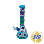 Colored Dots Beaker Water Pipe |Ref: RG 230| - Blue