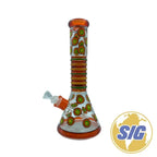 Colored Dots Beaker Water Pipe |Ref: RG 230| - Orange