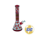Colored Dots Beaker Water Pipe |Ref: RG 230| - Red