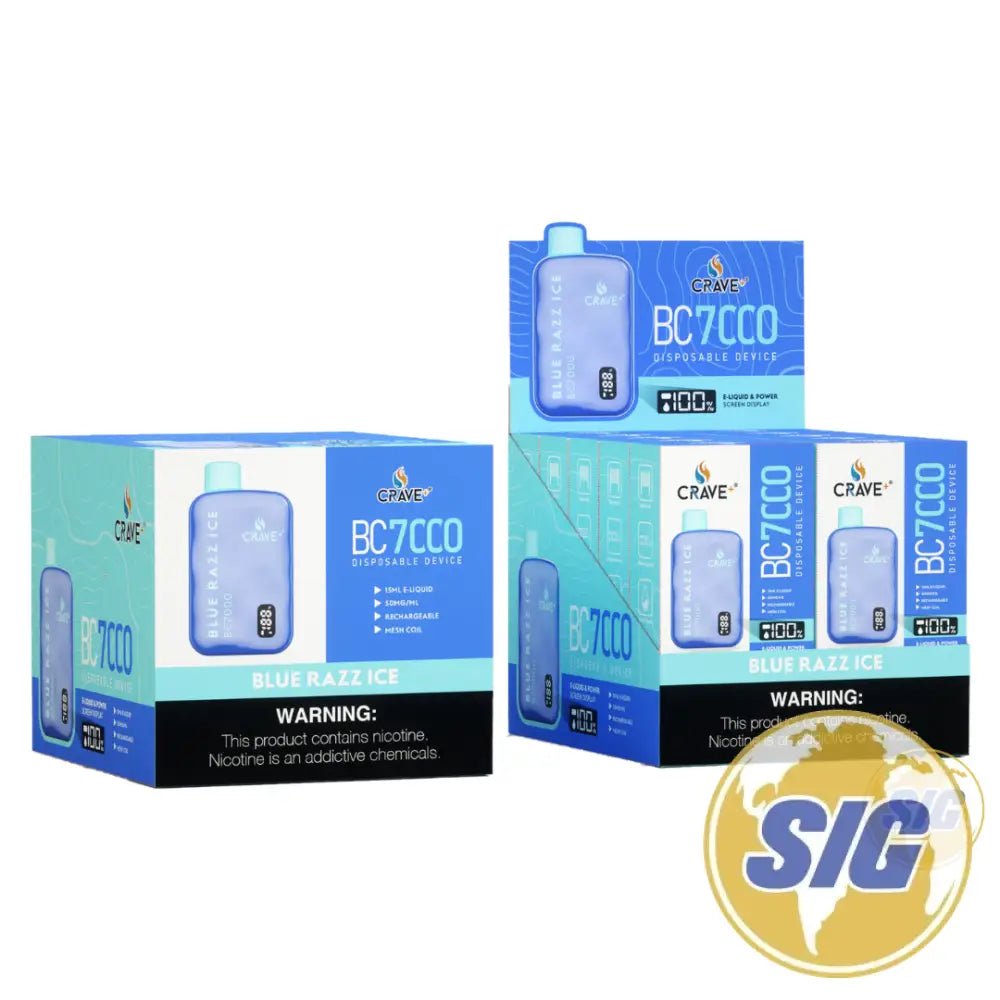 Crave BC7000 Disposable Vape - Blue Razz Ice