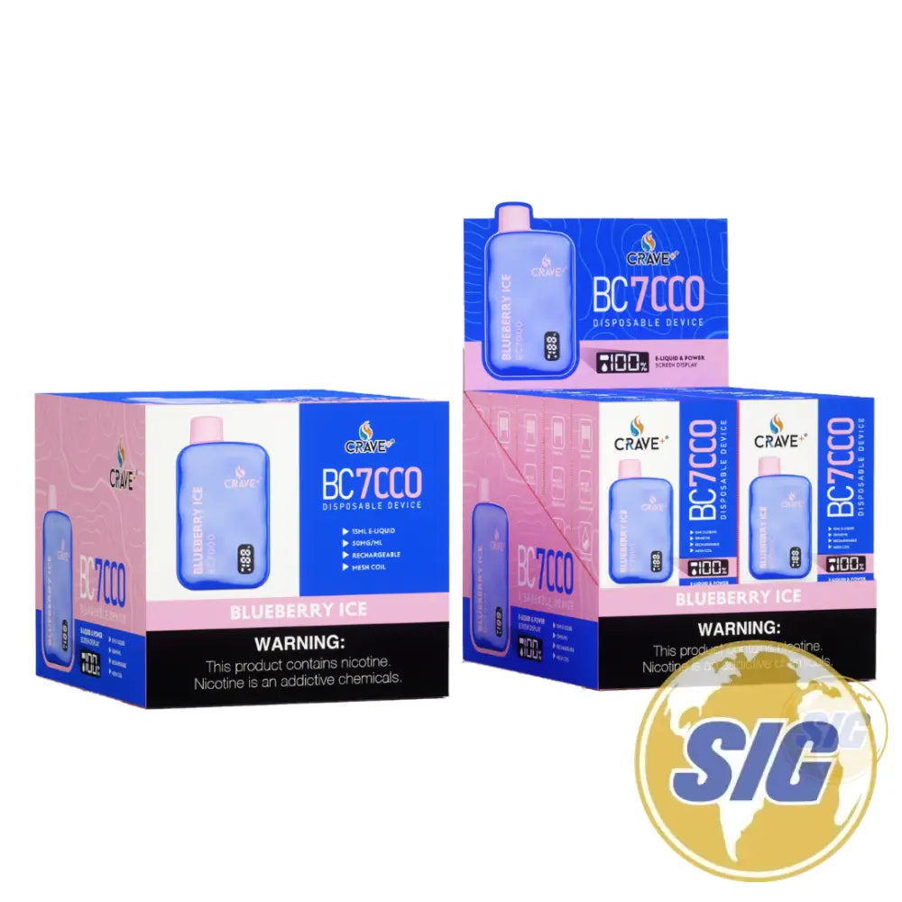 Crave BC7000 Disposable Vape - Blueberry Ice