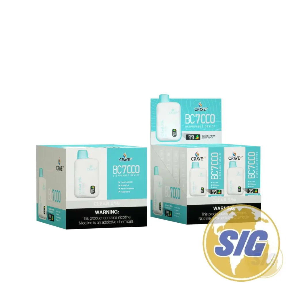 Crave BC7000 Disposable Vape - Clear 5% 