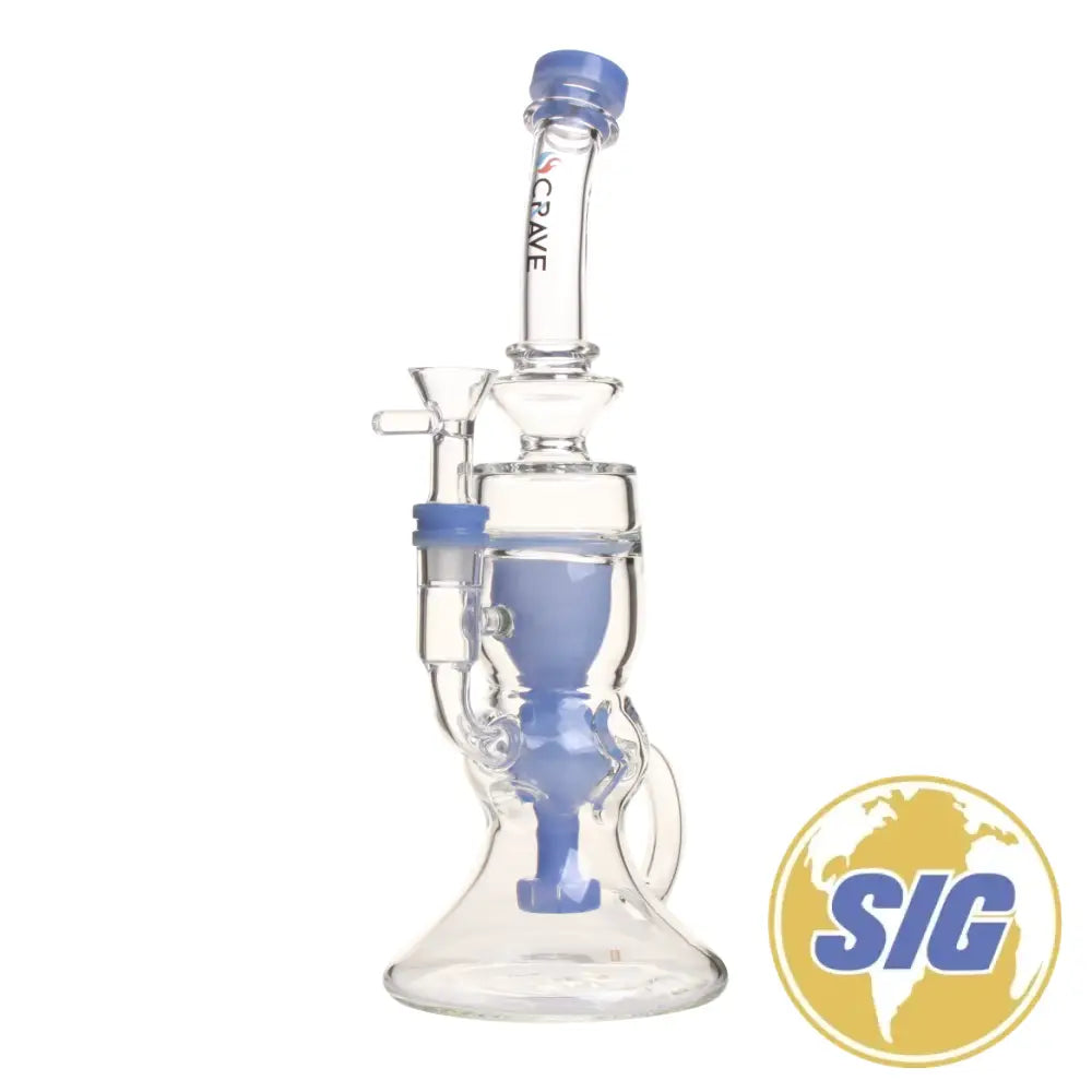 Crave Glass Chamber Water Pipe |REF: C-RO 2270| - Milk Blue