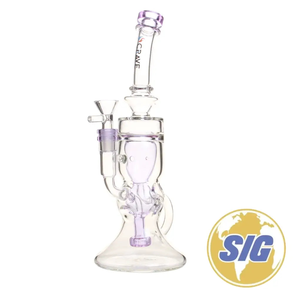 Crave Glass Chamber Water Pipe |REF: C-RO 2270| - Purple