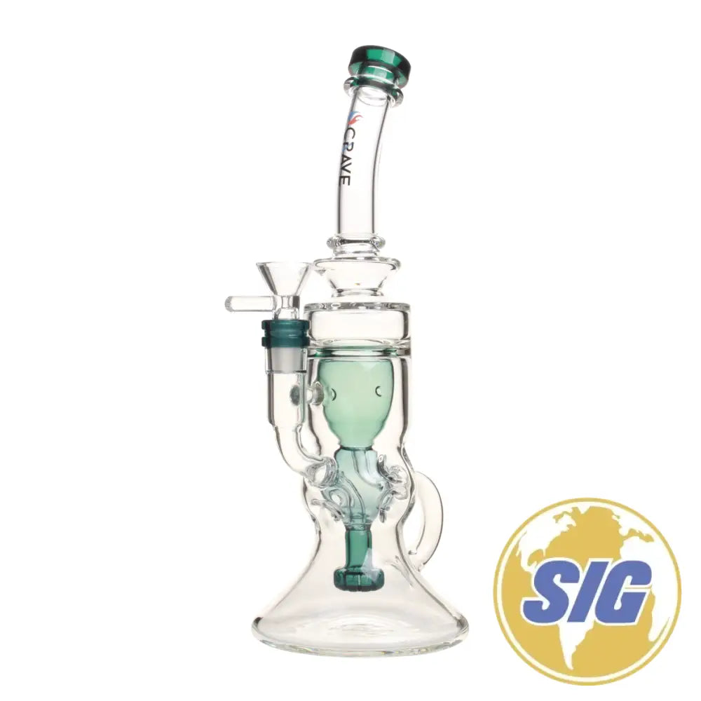 Crave Glass Chamber Water Pipe |REF: C-RO 2270| - Teal