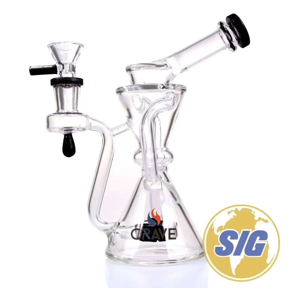 Crave Glass Circ Perc Recycler |REF: WP CRO 1331| - Black