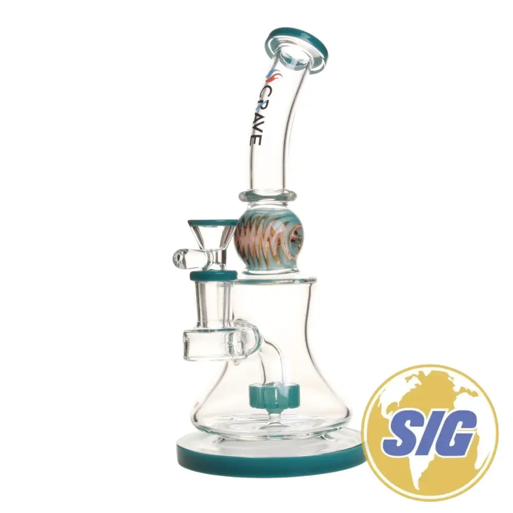 Crave Glass Circ Perc Rig |REF: C-RO 1031| - Blue