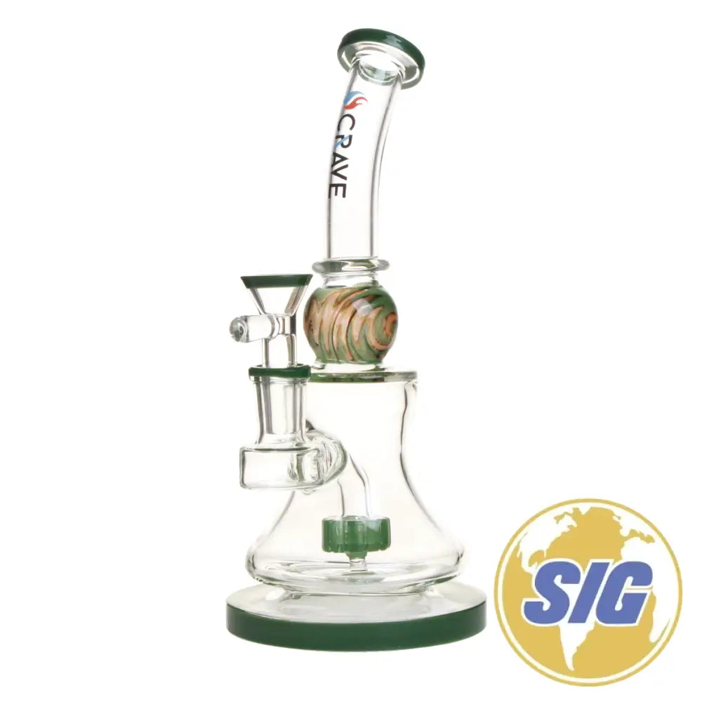 Crave Glass Circ Perc Rig |REF: C-RO 1031| - Green