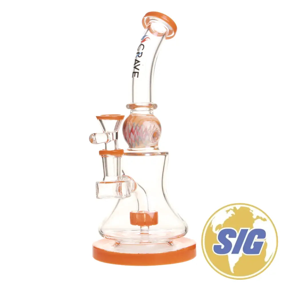 Crave Glass Circ Perc Rig |REF: C-RO 1031| - Orange
