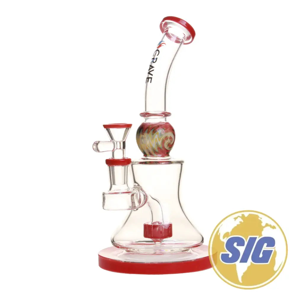 Crave Glass Circ Perc Rig |REF: C-RO 1031| - Red