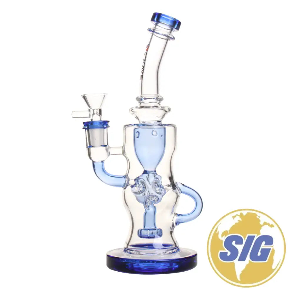 Crave Glass Colored Chamber Water Pipe | REF: C-RO 5326| - Blue-D
