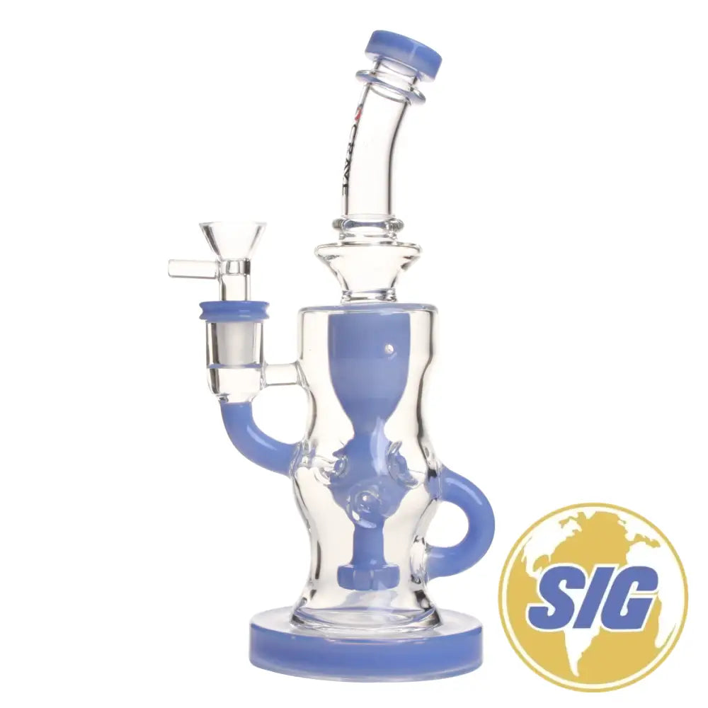 Crave Glass Colored Chamber Water Pipe | REF: C-RO 5326| - Milk Blue