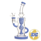 Crave Glass Colored Chamber Water Pipe | REF: C-RO 5326| - Milk Blue