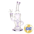Crave Glass Colored Chamber Water Pipe | REF: C-RO 5326| - Purple