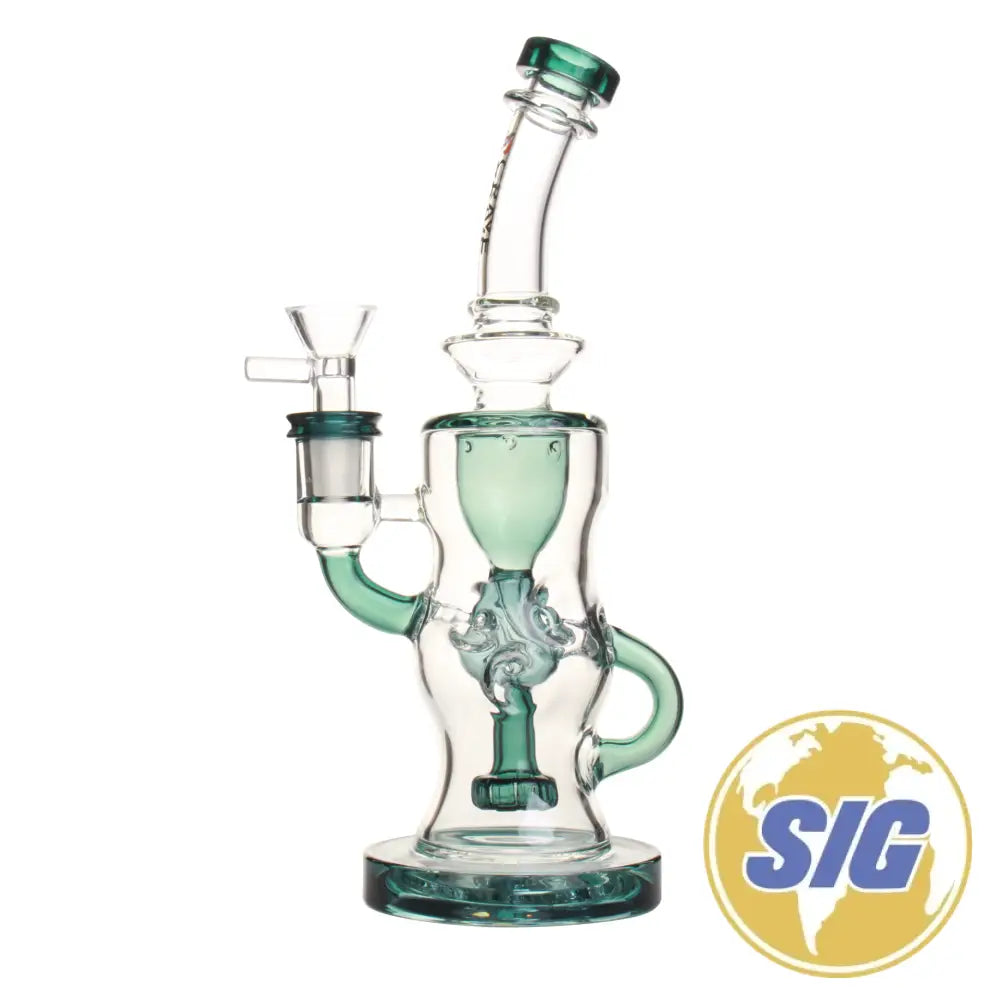 Crave Glass Colored Chamber Water Pipe | REF: C-RO 5326| - Teal