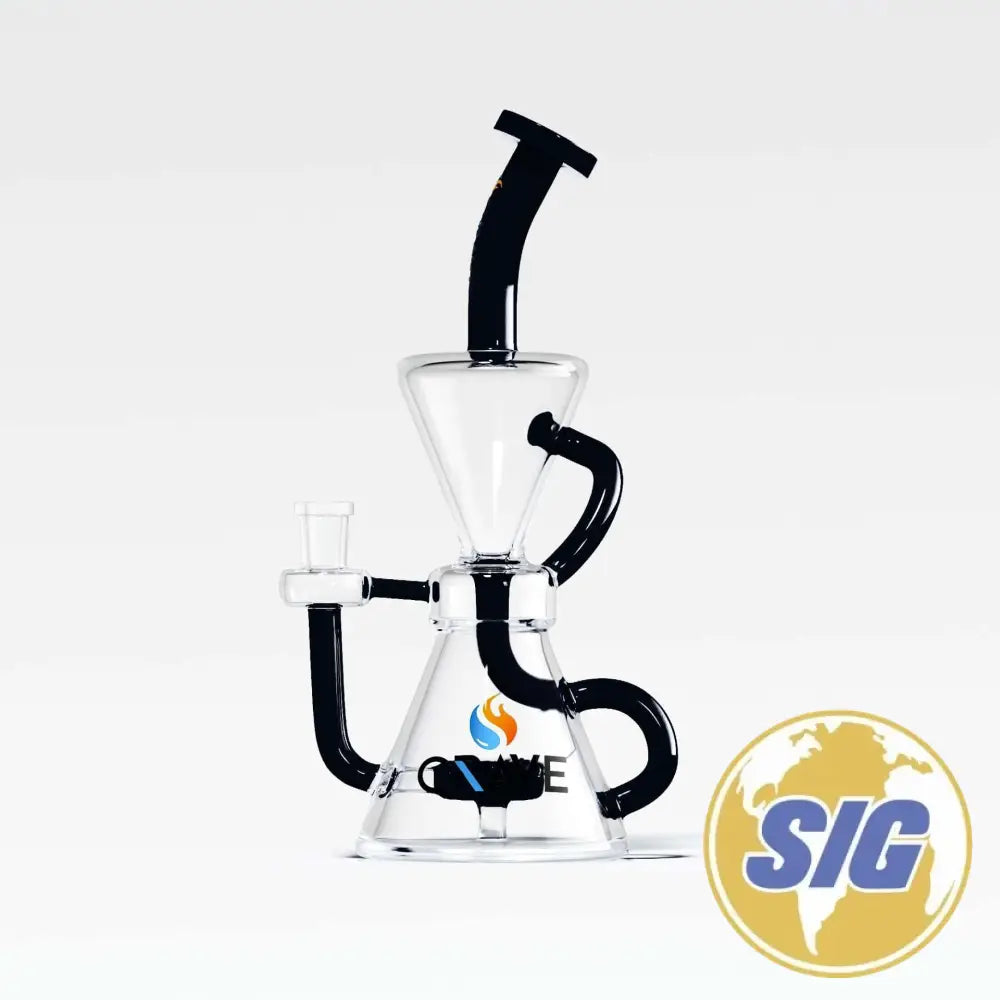 Crave Glass Colored Disc Perc |REF: WP CRO 1351| - Black
