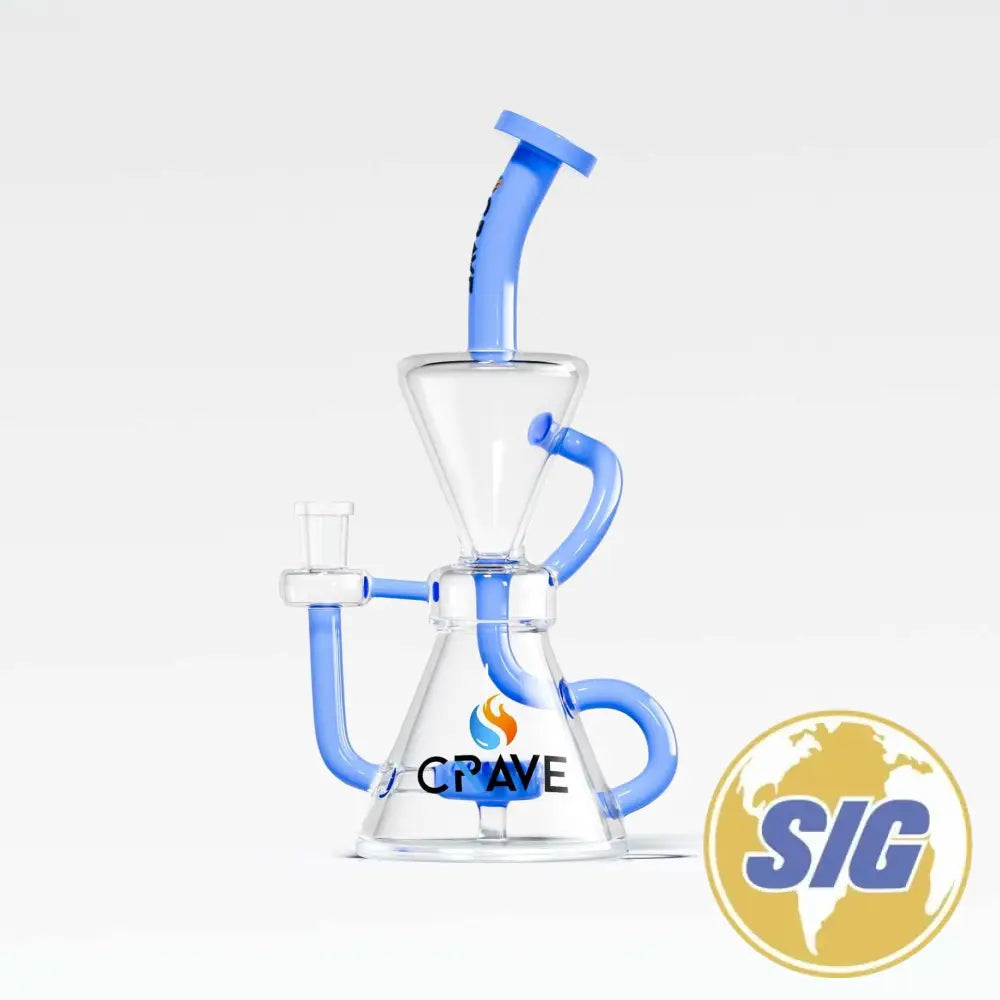 Crave Glass Colored Disc Perc |REF: WP CRO 1351| - Blue