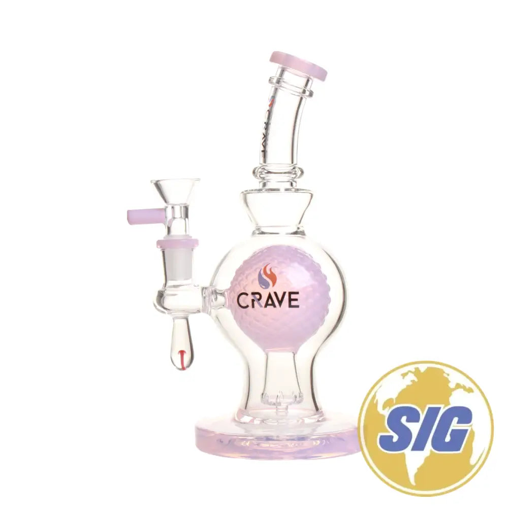 Crave Glass Disco Ball Water Pipe |REF: C-RO 1201| - Milk Pink