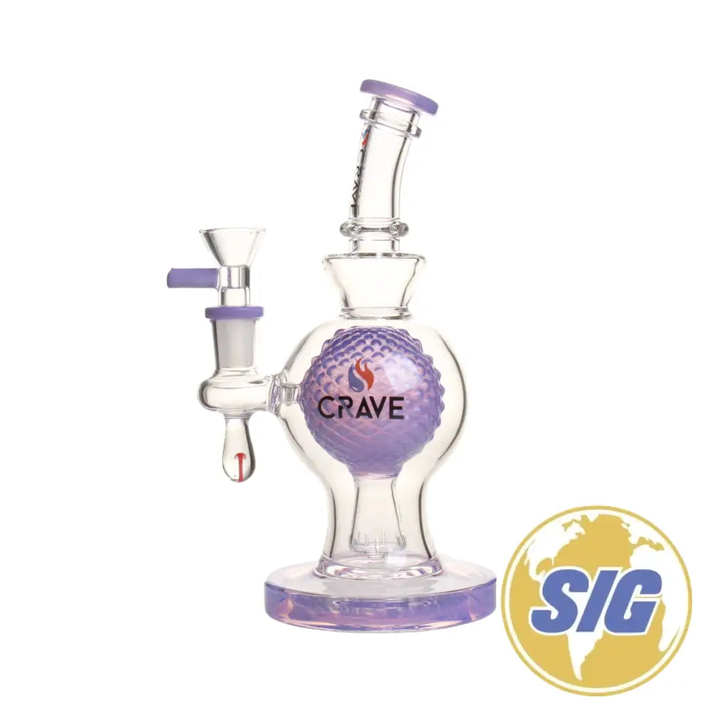 Crave Glass Disco Ball Water Pipe |REF: C-RO 1201| - Milk Purple
