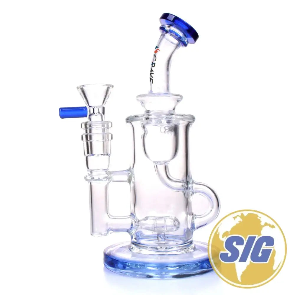 Crave Glass Double Perc Recycler |REF: WP CRO 1327| - Blue
