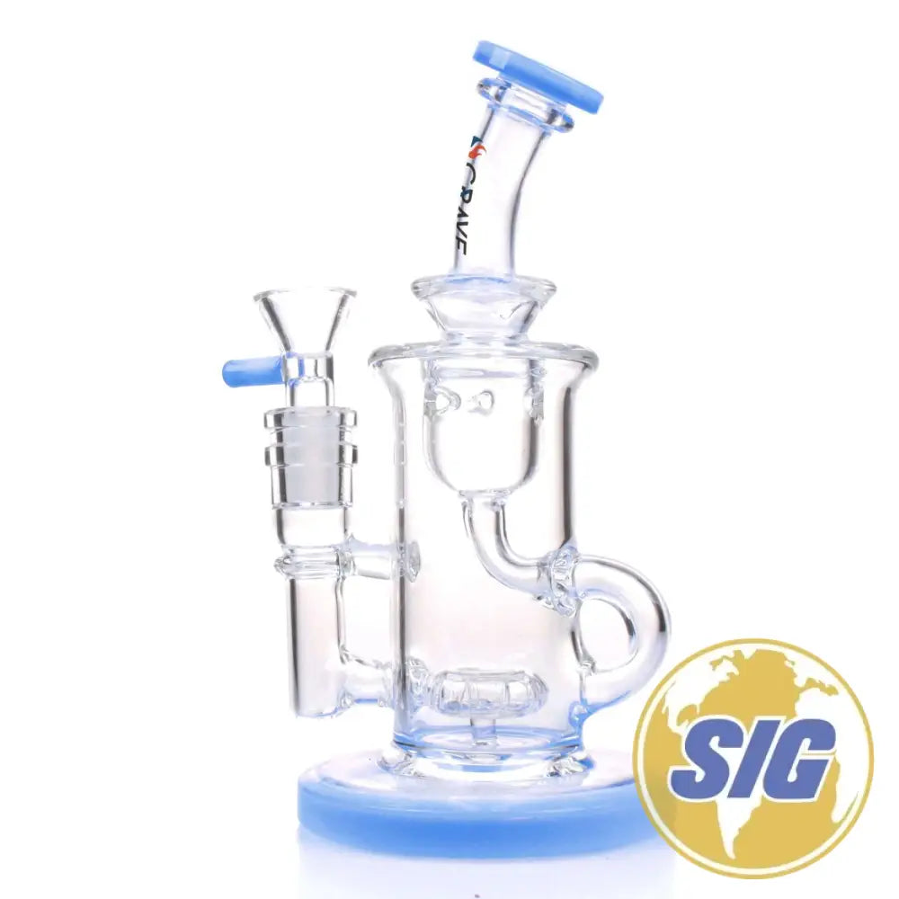 Crave Glass Double Perc Recycler |REF: WP CRO 1327| - Milk Blue