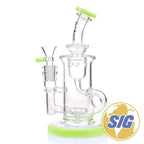 Crave Glass Double Perc Recycler |REF: WP CRO 1327| - Milk Green