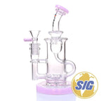 Crave Glass Double Perc Recycler |REF: WP CRO 1327| - Pink