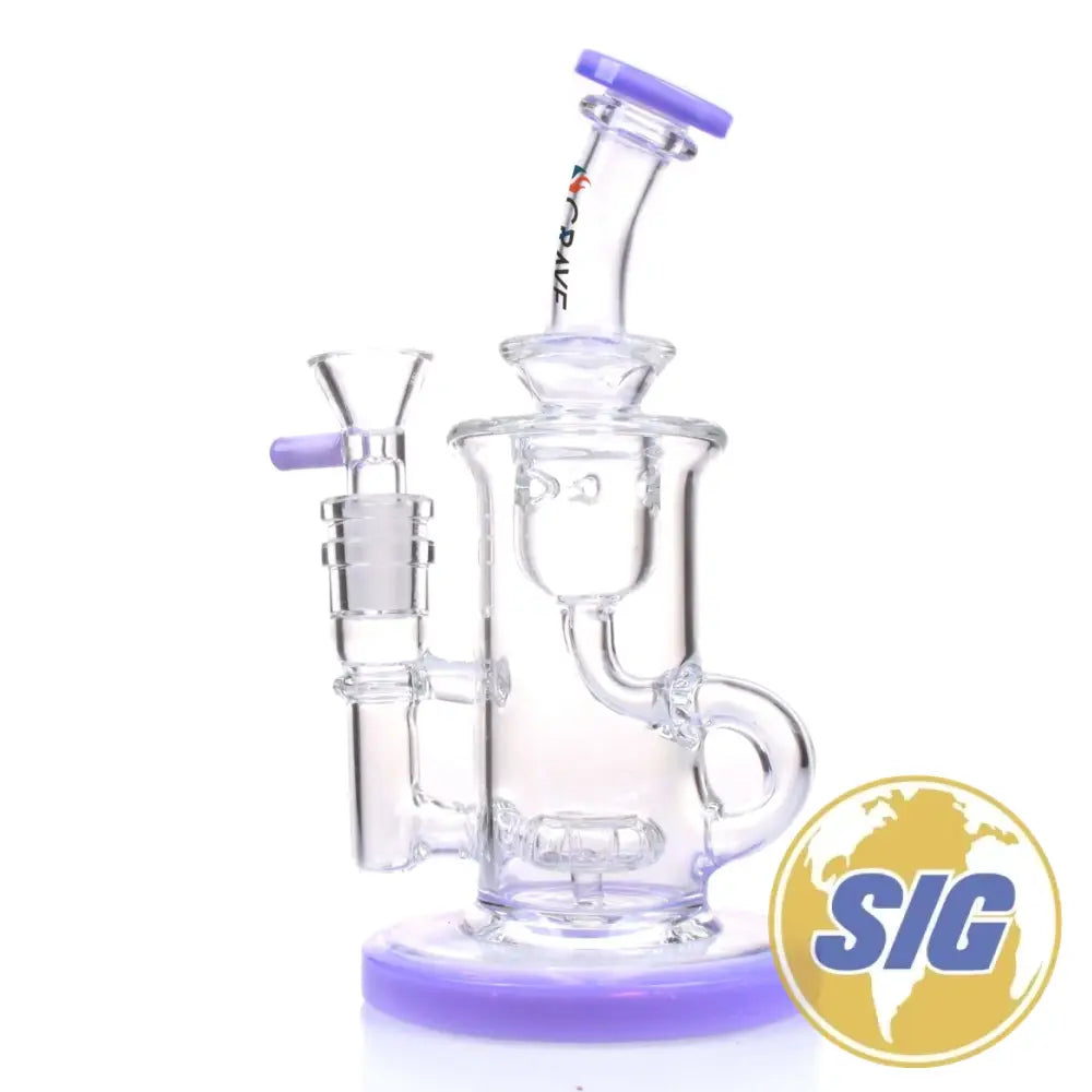 Crave Glass Double Perc Recycler |REF: WP CRO 1327| - Purple