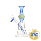 Crave Glass Fixed Downstem Water Pipe |REF: C-RO 1239| - Blue-D