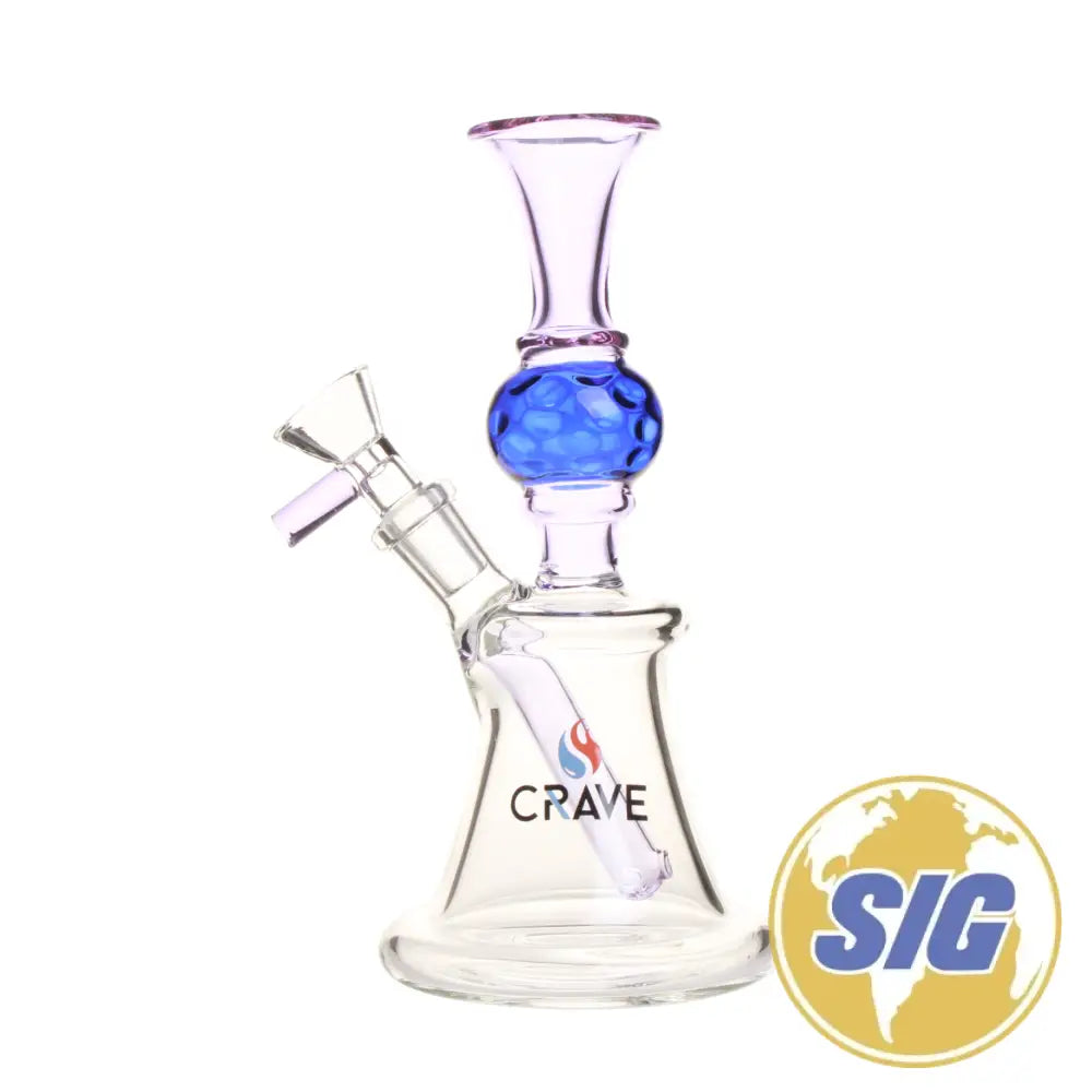 Crave Glass Fixed Downstem Water Pipe |REF: C-RO 1239| - Purple
