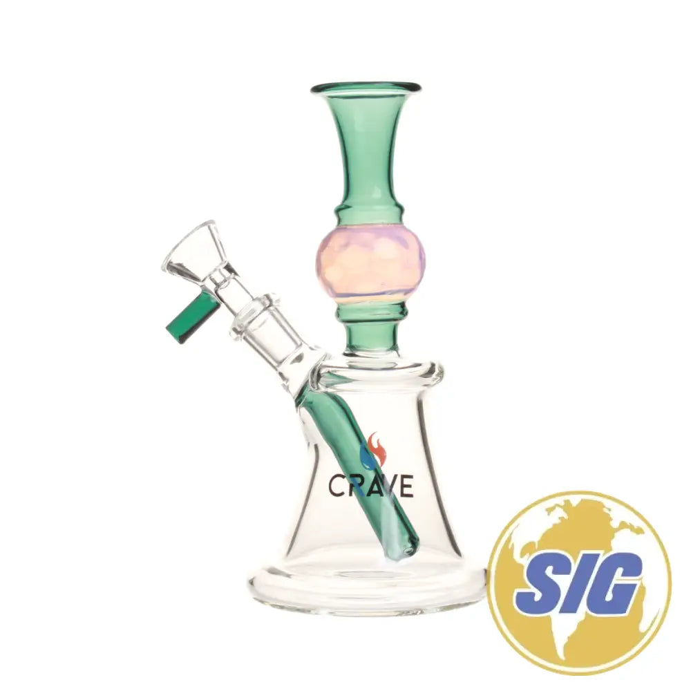 Crave Glass Fixed Downstem Water Pipe |REF: C-RO 1239| - Teal