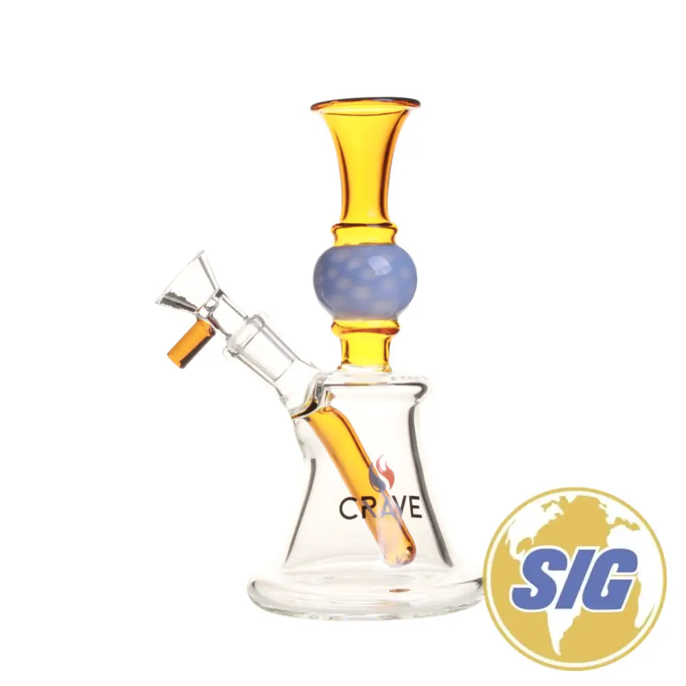 Crave Glass Fixed Downstem Water Pipe |REF: C-RO 1239| - Yellow