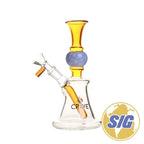 Crave Glass Fixed Downstem Water Pipe |REF: C-RO 1239| - Yellow