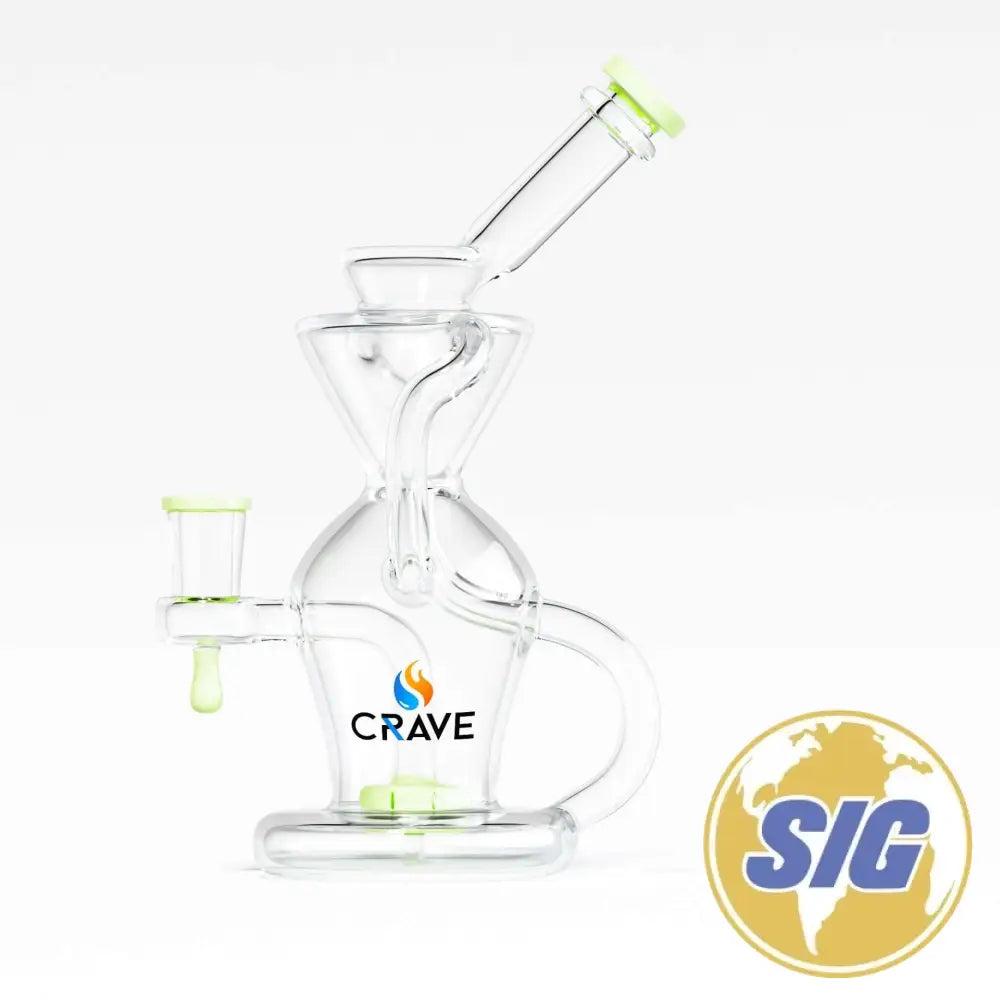 Crave Glass Hourglass Recycler |REF: WP CRO 1332| - Green