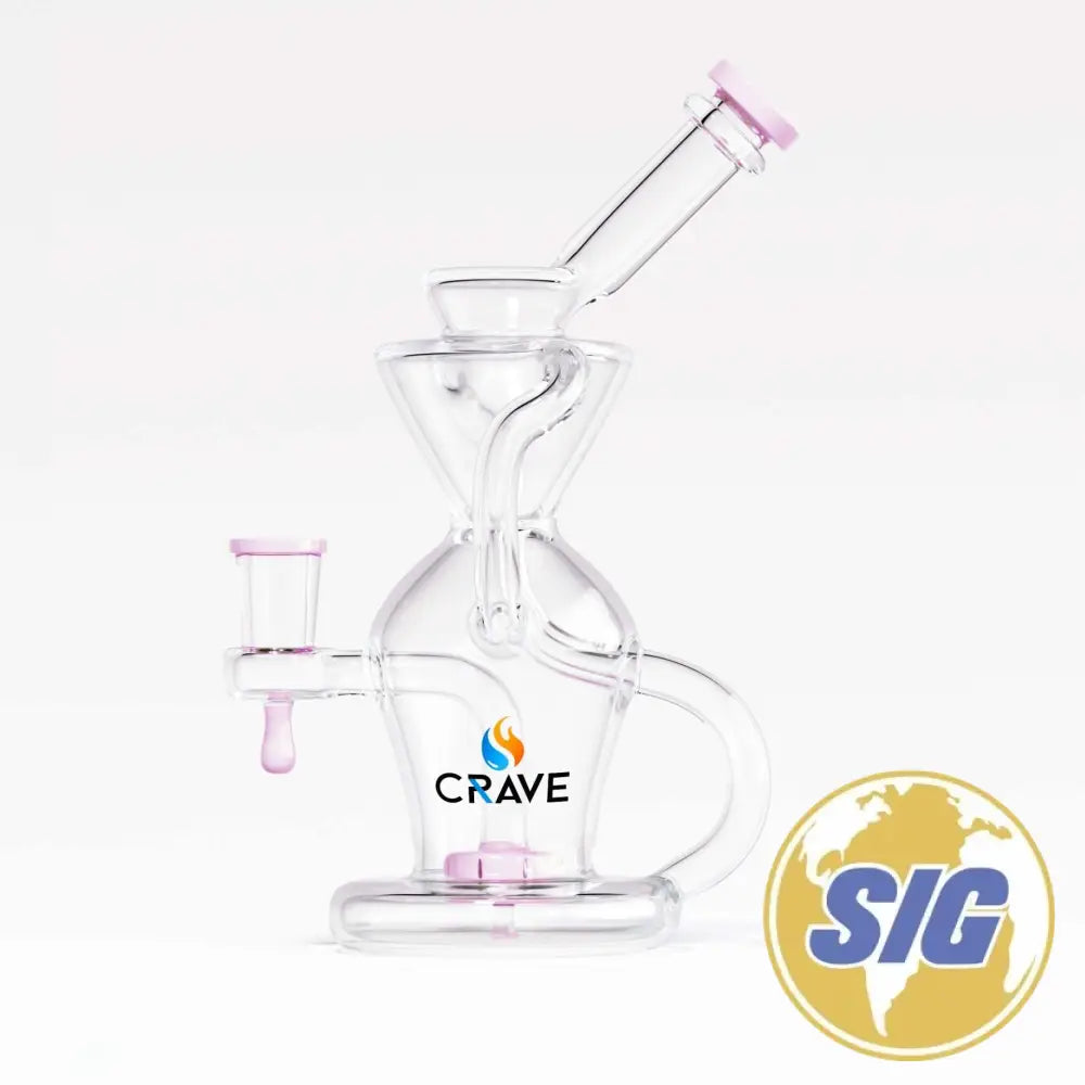 Crave Glass Hourglass Recycler |REF: WP CRO 1332| - Pink