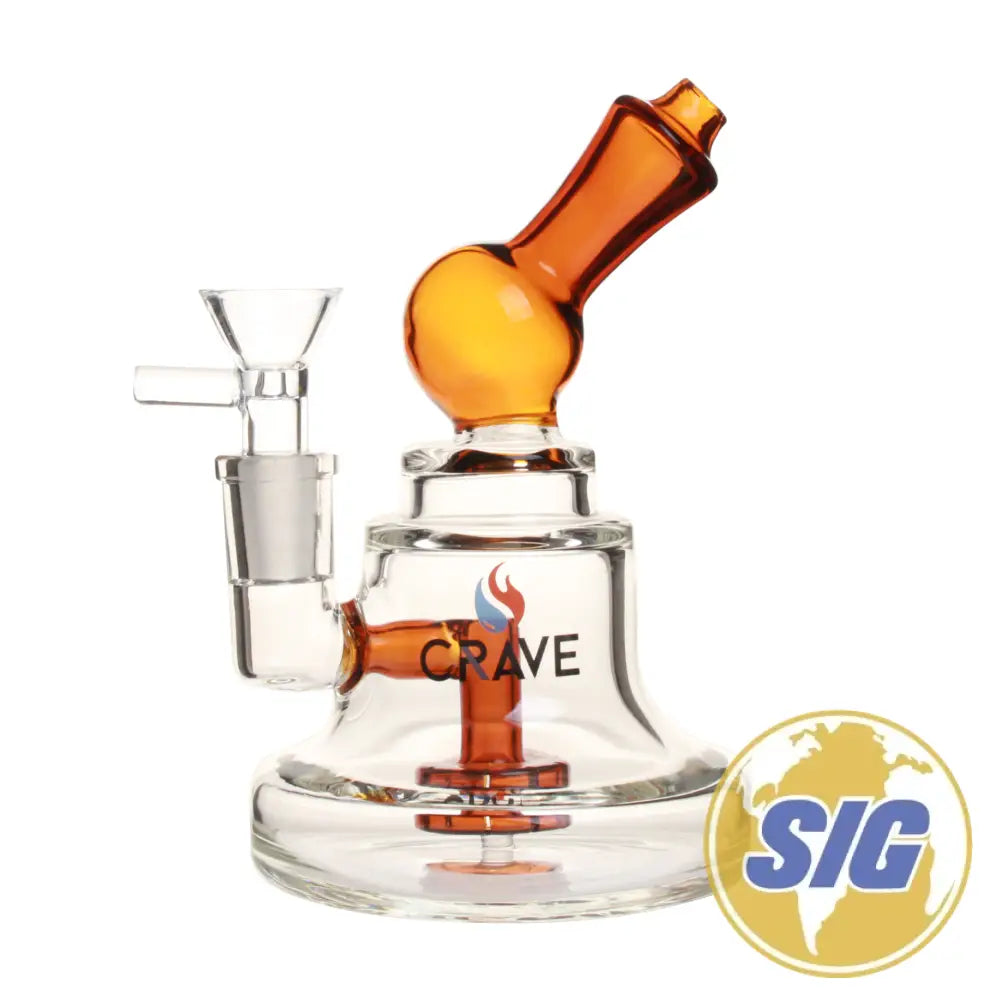 Crave Glass Long Mouthpiece Rig |REF: C-RO 1210| - Amber