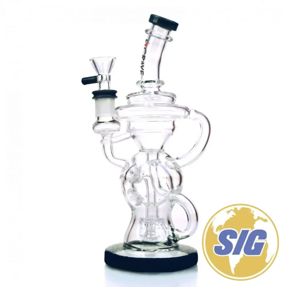 Crave Glass Matrix and Swiss Perc Recycler |REF: WP C-RO 1358| - Black