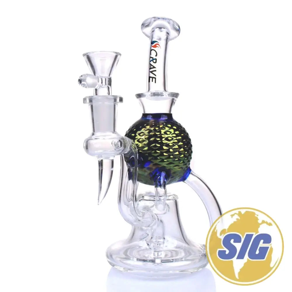 Crave Glass Metallic Sphere Recycler |REF: WP CRO 1359| - Blue