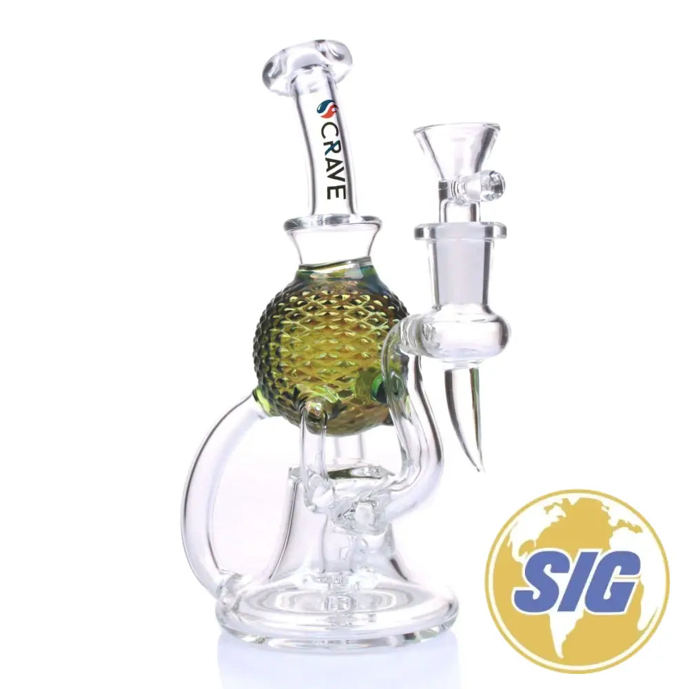 Crave Glass Metallic Sphere Recycler |REF: WP CRO 1359| - Green