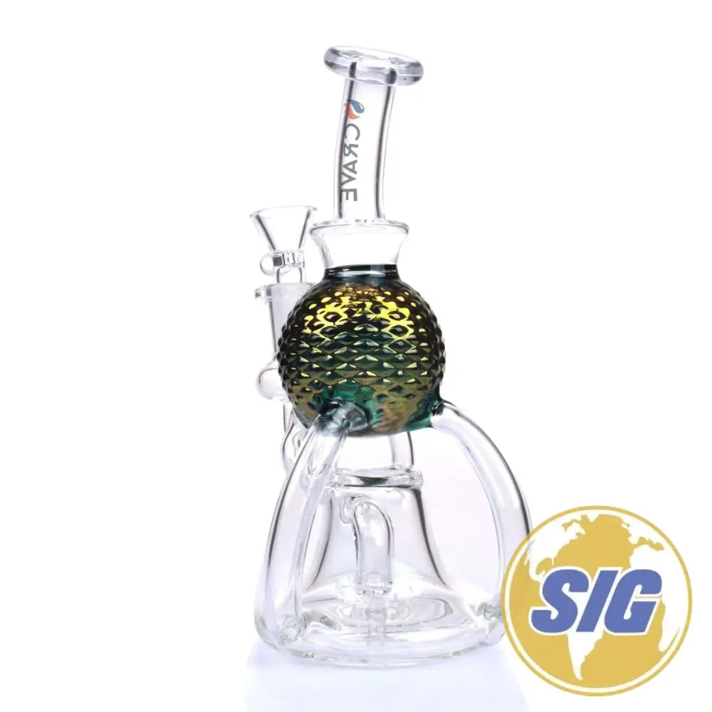 Crave Glass Metallic Sphere Recycler |REF: WP CRO 1359| - Teal