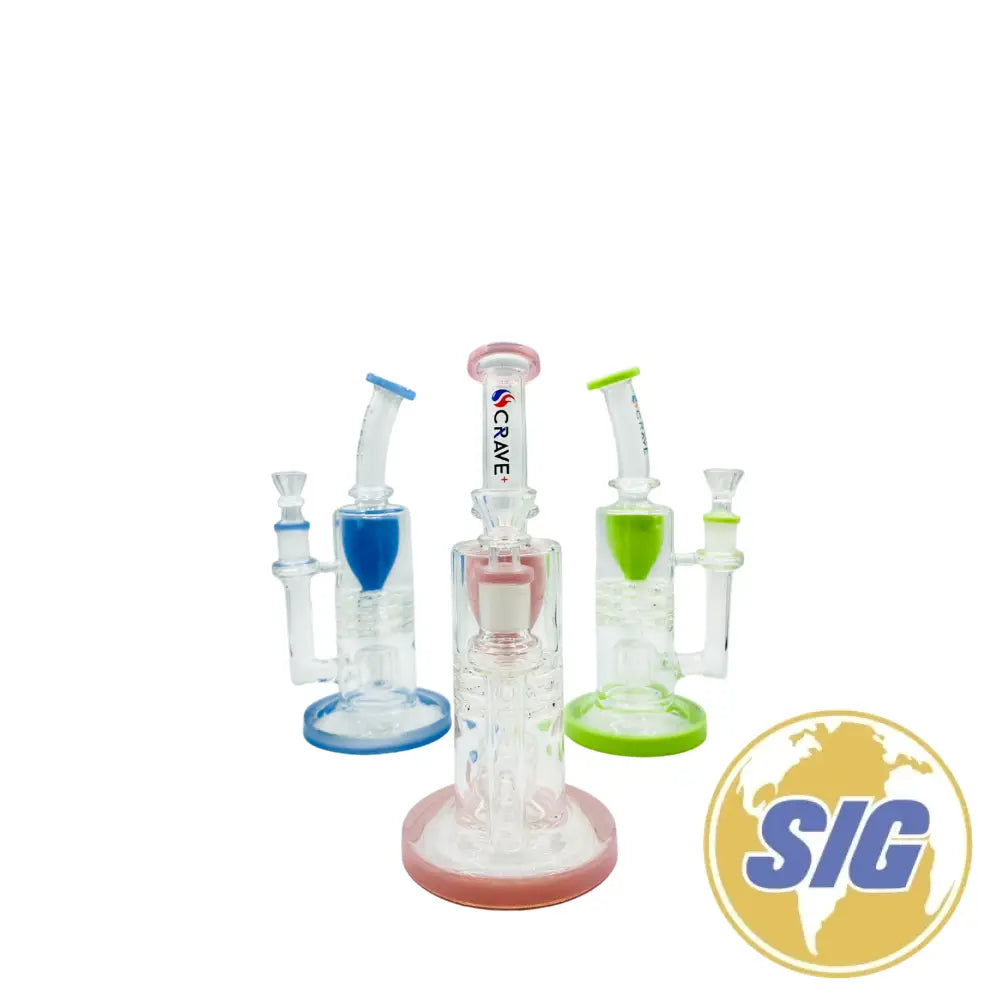 Crave Glass Stacked Perc |REF: WP CR-27| - Light Green